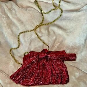 Loeffler Randall Rayne Small Pleated Bow Frame Clutch pink